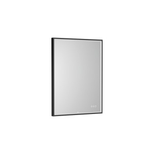 Mirai confort miroir avec cadre métallique noir et éclairage led 600x800 - ROCA A812452485 