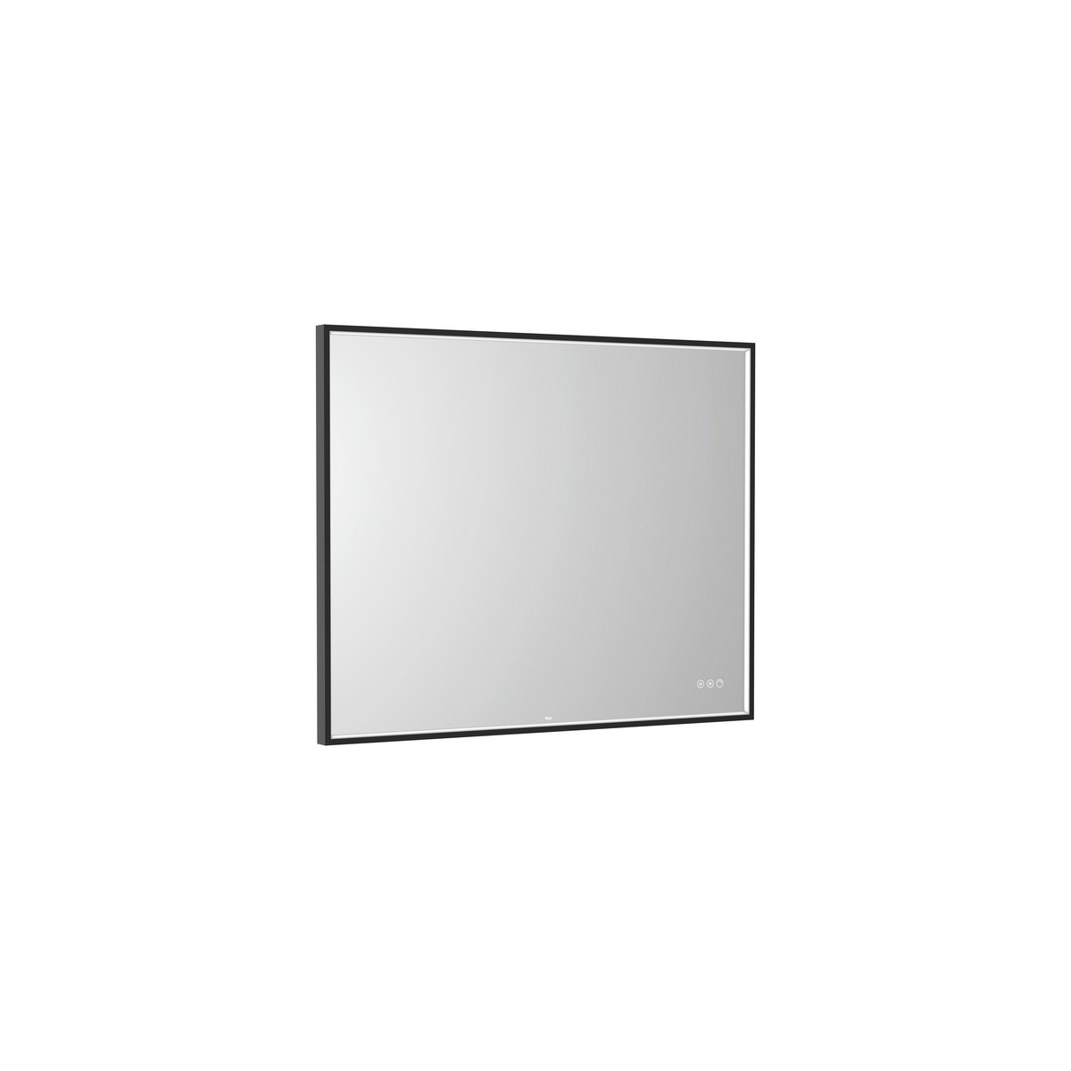 Mirai confort miroir avec cadre métallique noir et éclairage led 1000x800 - ROCA A812454485 