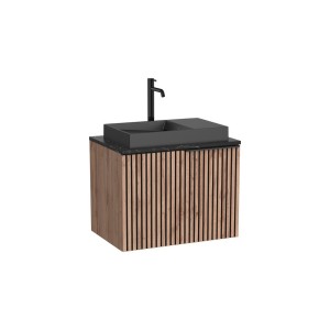 Horizon unik meuble 1 tiroir 700 + plan noir + vasque 600x380 mm noire mate - ROCA A851954553 