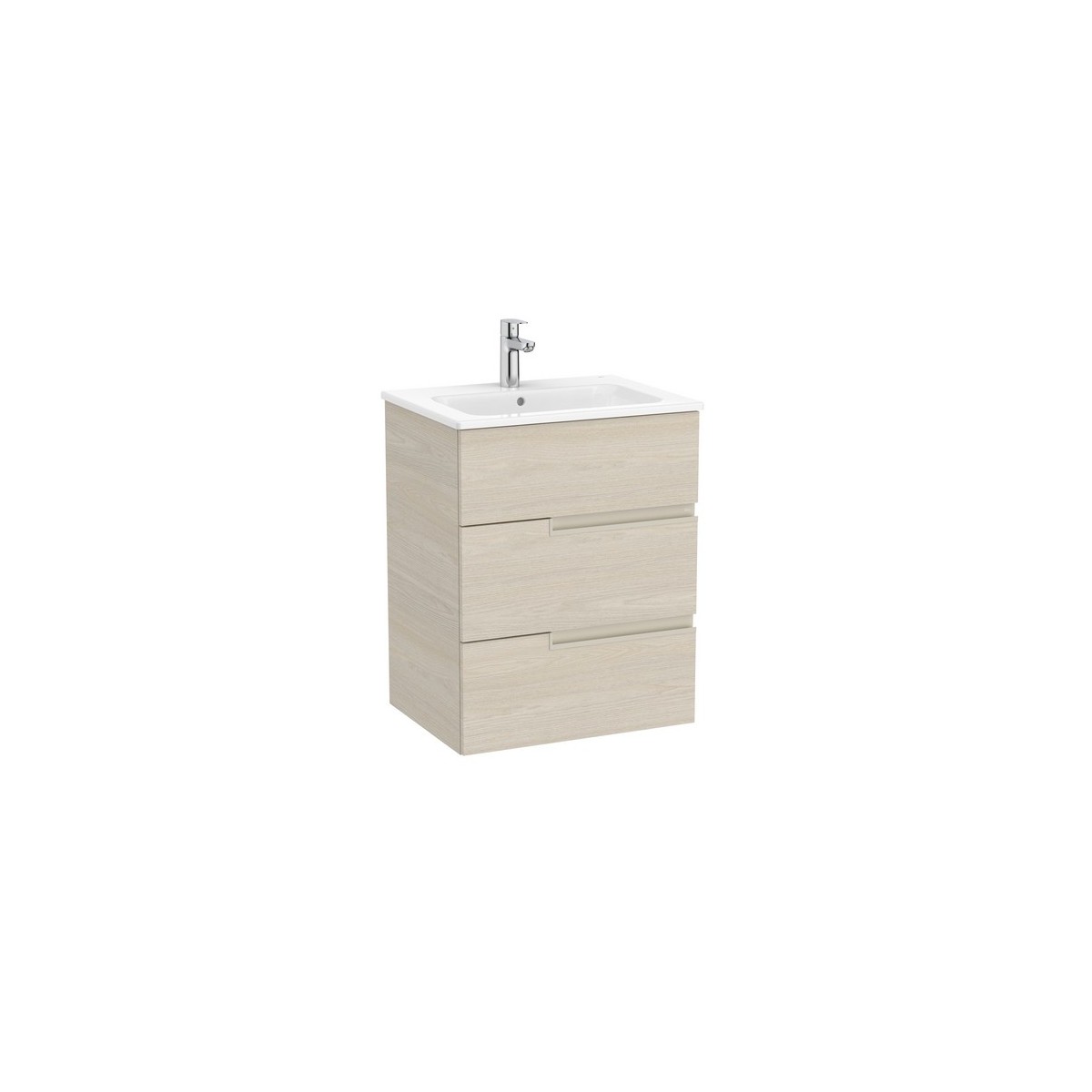 Victoria-n unik (meuble+lavabo) 3 tiroirs droite 600 mm frêne clair - ROCA A852100541 