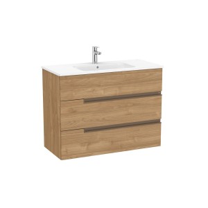 Victoria-n unik (meuble+lavabo) 3 tiroirs 1000 mm noyer - ROCA A852103517 