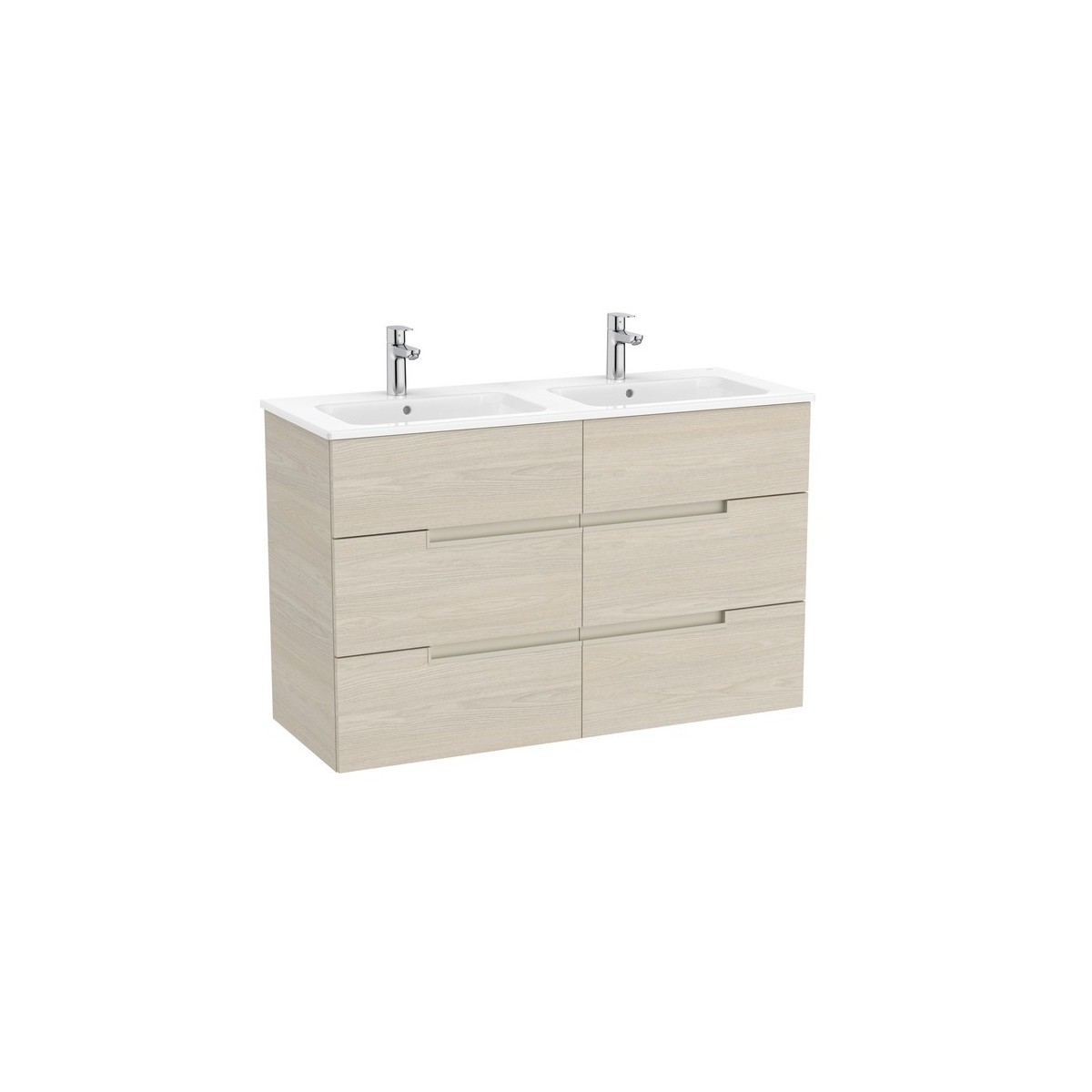 Victoria-n unik (meuble+lavabo) 6 tiroirs 1200 mm frêne clair - ROCA A852104541 