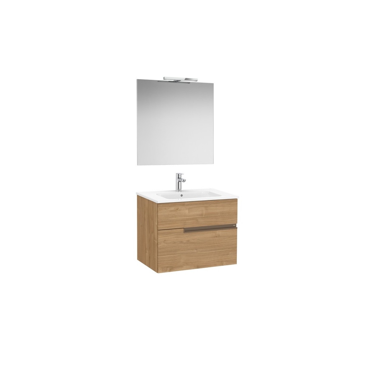 Victoria-n pack (meuble+lavabo+miroir+applique) 2 tiroirs 700 mm noyer - ROCA A852106517 
