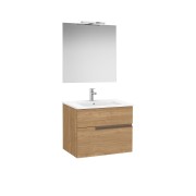 Victoria-n pack (meuble+lavabo+miroir+applique) 2 tiroirs 700 mm noyer - ROCA A852106517 