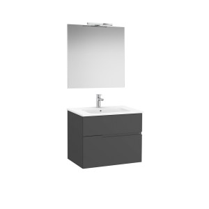 Victoria-n pack (meuble+lavabo+miroir+applique) 2 tiroirs 700 mm onyx - ROCA A852106531 