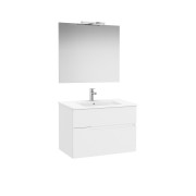 Victoria-n pack (meuble+lavabo+miroir+applique) 2 tiroirs 800 mm blanc mat - ROCA A852107509 