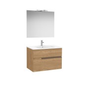 Victoria-n pack (meuble+lavabo+miroir+applique) 2 tiroirs 800 mm noyer - ROCA A852107517 