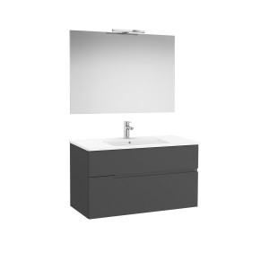 Victoria-n pack (meuble+lavabo+miroir+applique) 2 tiroirs 1000 mm onyx - ROCA A852108531 