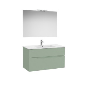 Victoria-n pack (meuble+lavabo+miroir+applique) 2 tiroirs 1000 mm vert sauge - ROCA A852108564 