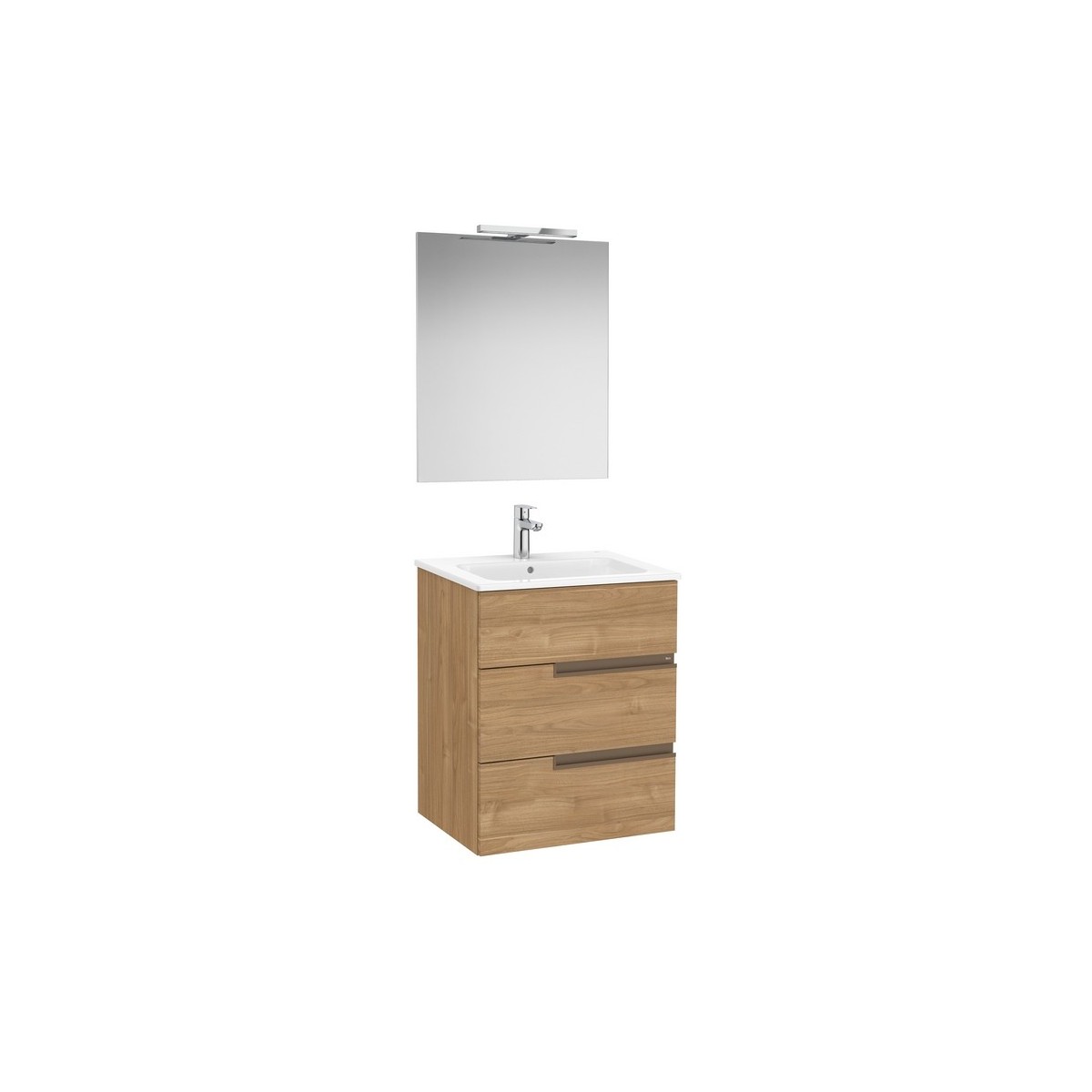 Victoria-n pack (meuble+lavabo+miroir+applique) 3 tiroirs droite 600 mm noyer - ROCA A852110517 