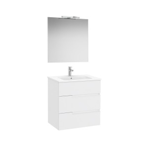 Victoria-n pack (meuble+lavabo+miroir+applique) 3 tiroirs 700 mm blanc mat - ROCA A852111509 