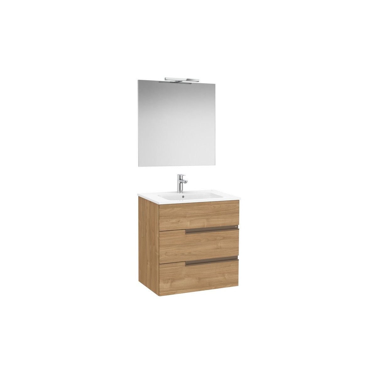 Victoria-n pack (meuble+lavabo+miroir+applique) 3 tiroirs 700 mm noyer - ROCA A852111517 