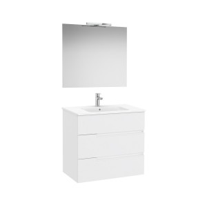 Victoria-n pack (meuble+lavabo+miroir+applique) 3 tiroirs 800 mm blanc mat - ROCA A852112509 