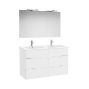 Victoria-n pack (meuble+lavabo+miroir+appliques) 6 tiroirs 1200 mm blanc mat - ROCA A852114509 