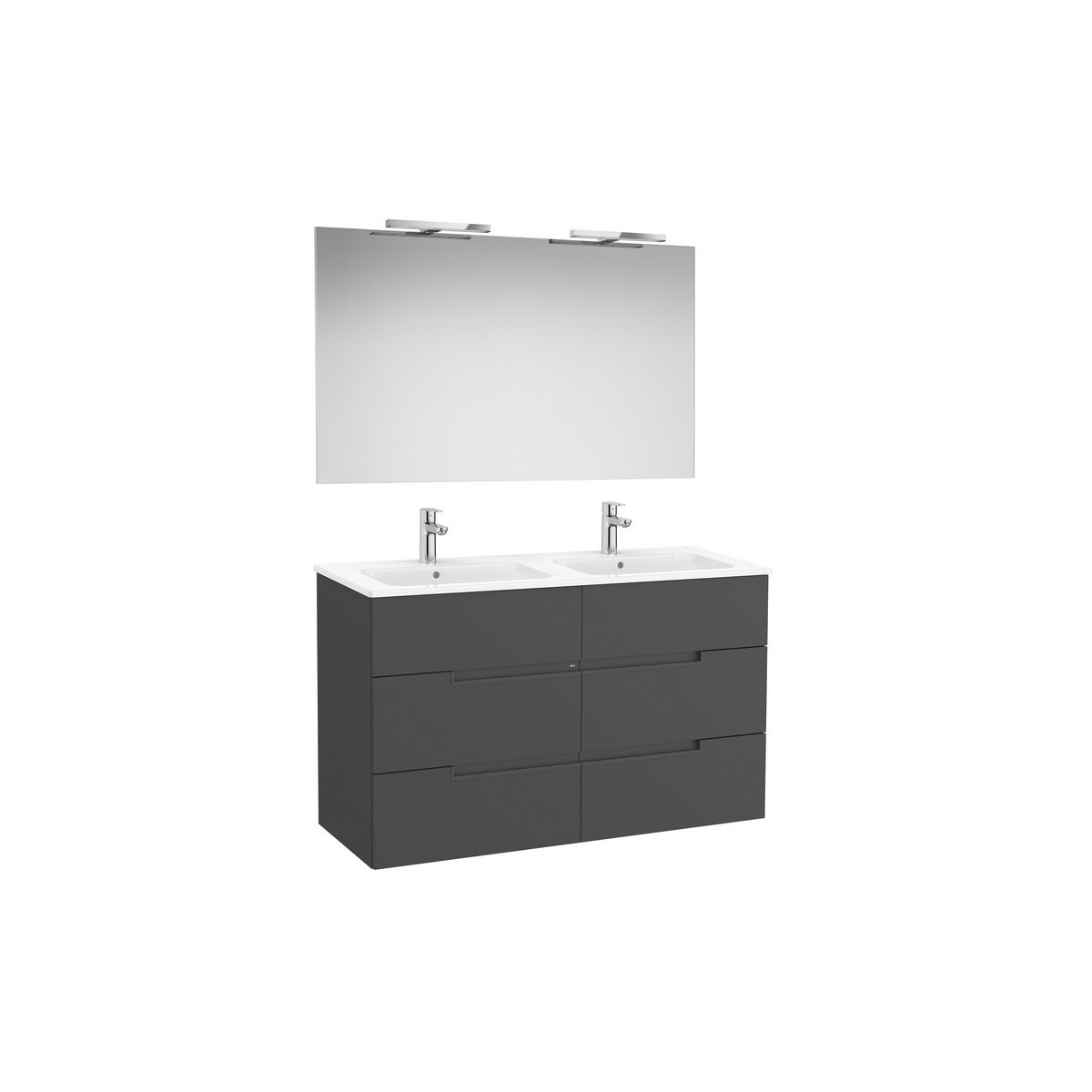 Victoria-n pack (meuble+lavabo+miroir+appliques) 6 tiroirs 1200 mm onyx - ROCA A852114531 