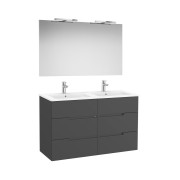 Victoria-n pack (meuble+lavabo+miroir+appliques) 6 tiroirs 1200 mm onyx - ROCA A852114531 