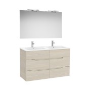 Victoria-n pack (meuble+lavabo+miroir+appliques) 6 tiroirs 1200 mm frêne clair - ROCA A852114541 