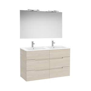 Victoria-n pack (meuble+lavabo+miroir+appliques) 6 tiroirs 1200 mm frêne clair - ROCA A852114541 