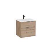 Optica unik 2 tiroirs et lavabo porcelaine 600 mm noyer - ROCA A852451517 