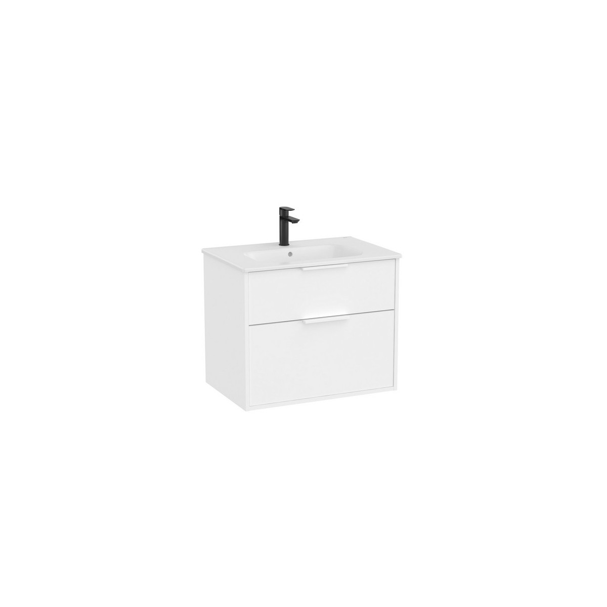 Optica unik 2 tiroirs et lavabo porcelaine 700 mm blanc mat - ROCA A852452509 