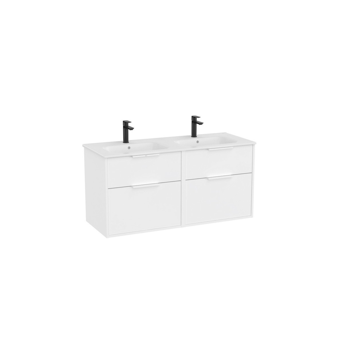 Optica unik 4 tiroirs et lavabo porcelaine 1200 mm blanc mat - ROCA A852455509 