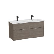 Optica unik 4 tiroirs et lavabo porcelaine 1200 mm chêne foncé - ROCA A852455537 
