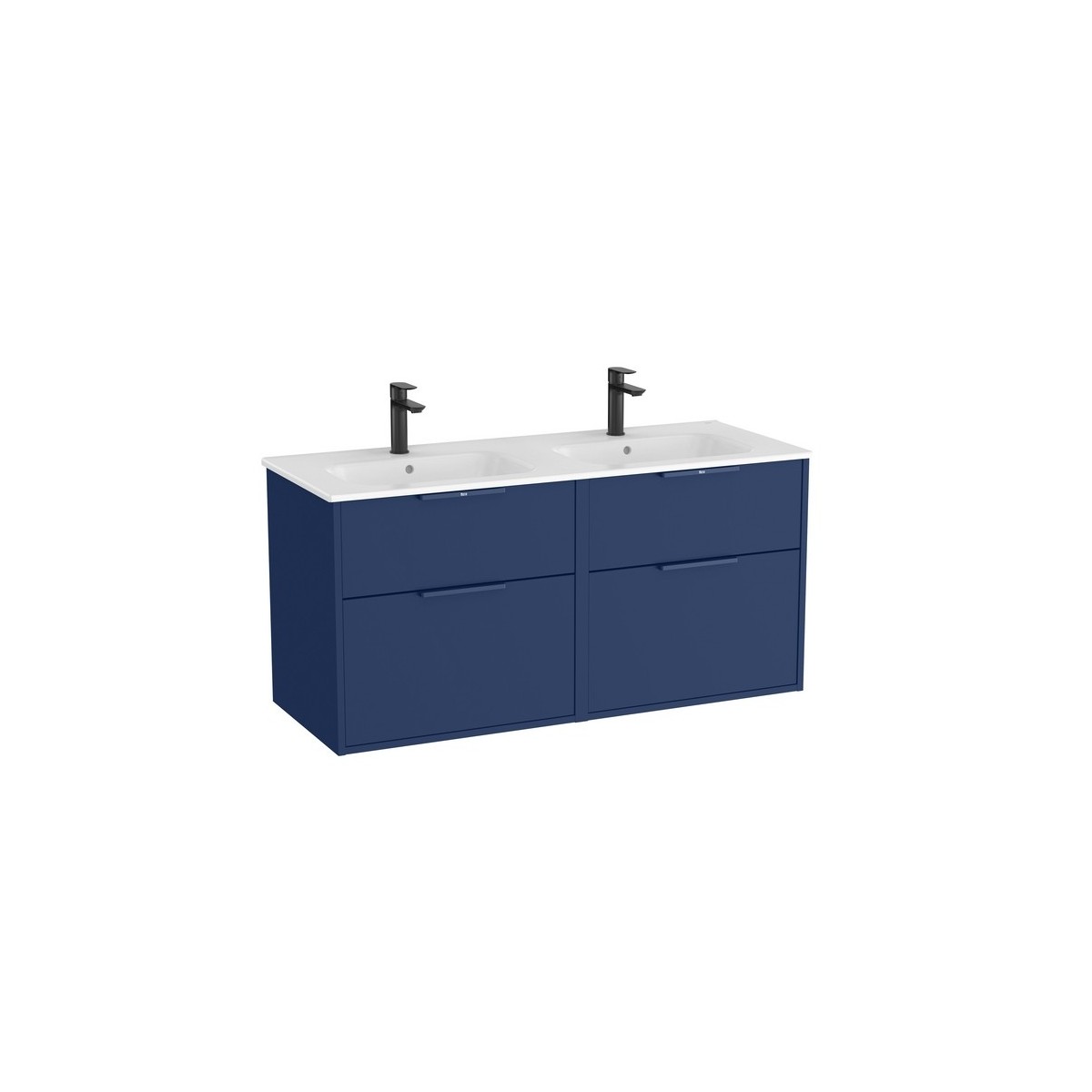 Optica unik 4 tiroirs et lavabo porcelaine 1200 mm bleu acier mat - ROCA A852455551 