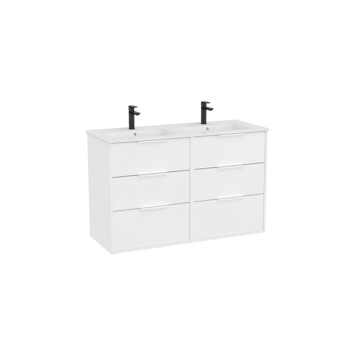 Optica unik 6 tiroirs et lavabo porcelaine 1200 mm blanc mat - ROCA A852458509 