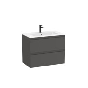 Tenue unik (meuble + lavabo plan procelaine) 2 tiroirs 800mm onyx mat - ROCA A852486531 