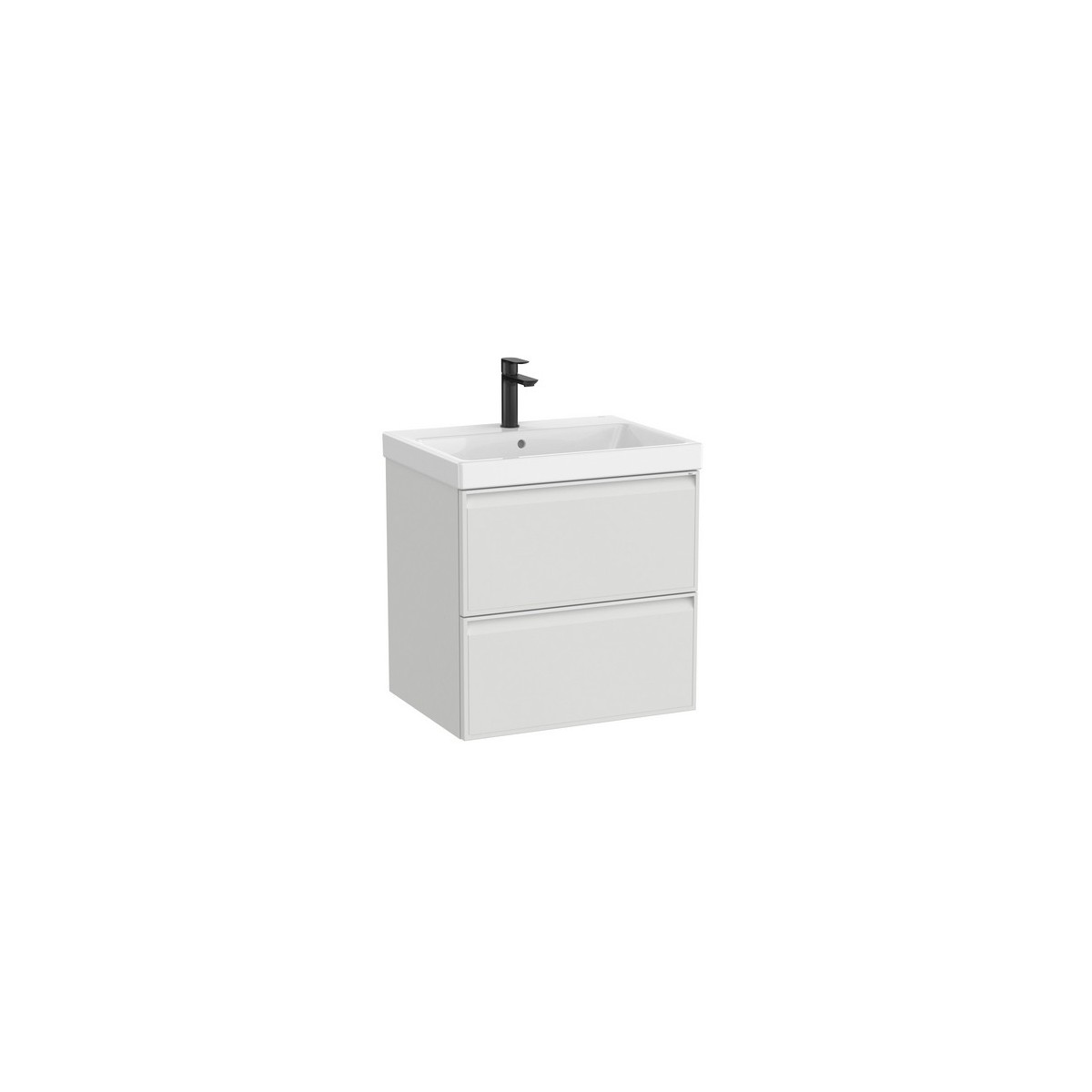 Linea unik (meuble+lavabo) 2 tiroirs 60 cm gris pierre mat - ROCA A852488514 