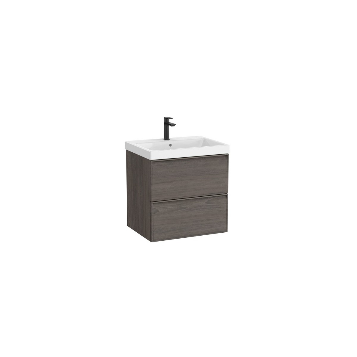Linea unik (meuble+lavabo) 2 tiroirs 60 cm noyer foncé - ROCA A852488597 