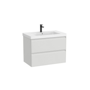Linea unik (meuble+lavabo) 2 tiroirs 80 cm gris pierre mat - ROCA A852489514 