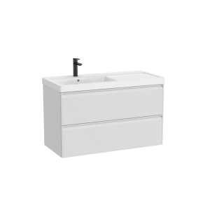 Linea unik (meuble+lavabo asymétrique à gauche) 2 tiroirs 1000 cm gris pierre - ROCA A852490514 