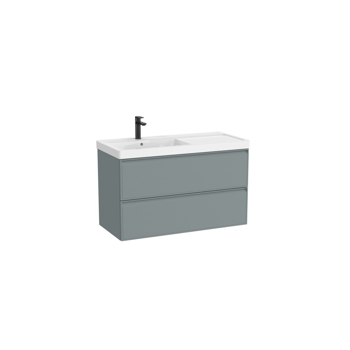 Linea unik (meuble+lavabo asymétrique à gauche) 2 tiroirs 1000 cm bleu polaire - ROCA A852490596 