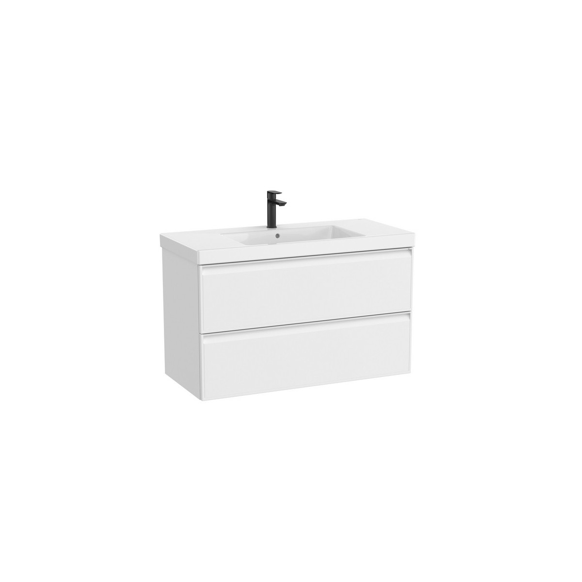 Linea unik (meuble+lavabo centré) 2 tiroirs 1000 cm blanc mat - ROCA A852491509 