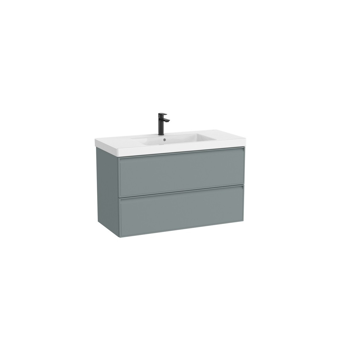 Linea unik (meuble+lavabo centré) 2 tiroirs 1000 cm bleu polaire - ROCA A852491596 