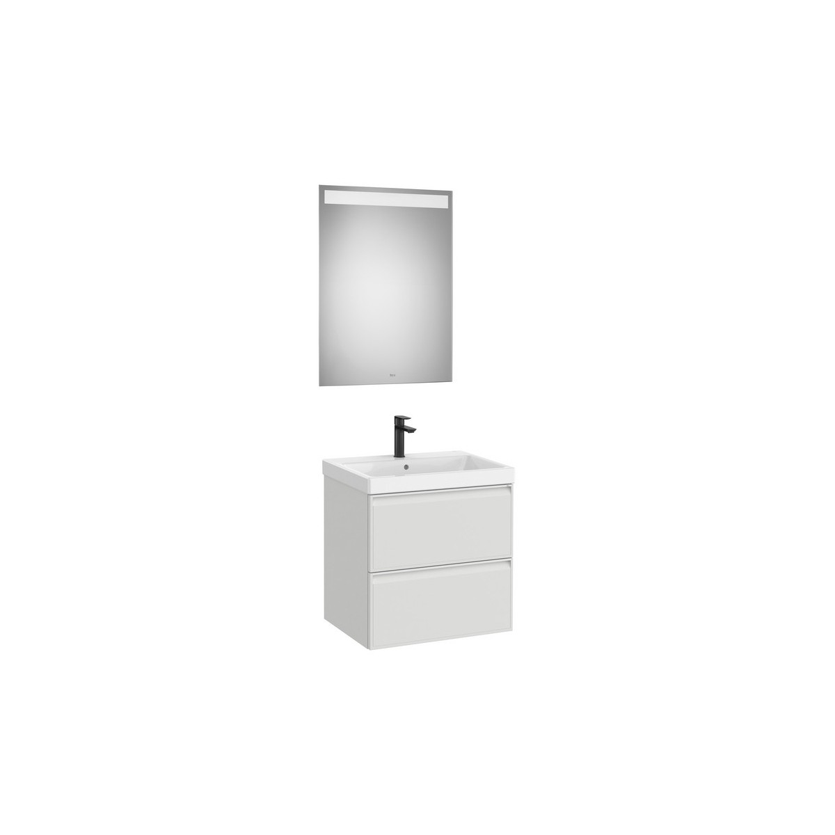 Linea pack (meuble+lavabo+miroir eidos) 2 tiroirs 60 cm gris pierre mat - ROCA A852494514 