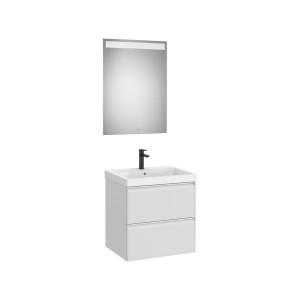 Linea pack (meuble+lavabo+miroir eidos) 2 tiroirs 60 cm gris pierre mat - ROCA A852494514 