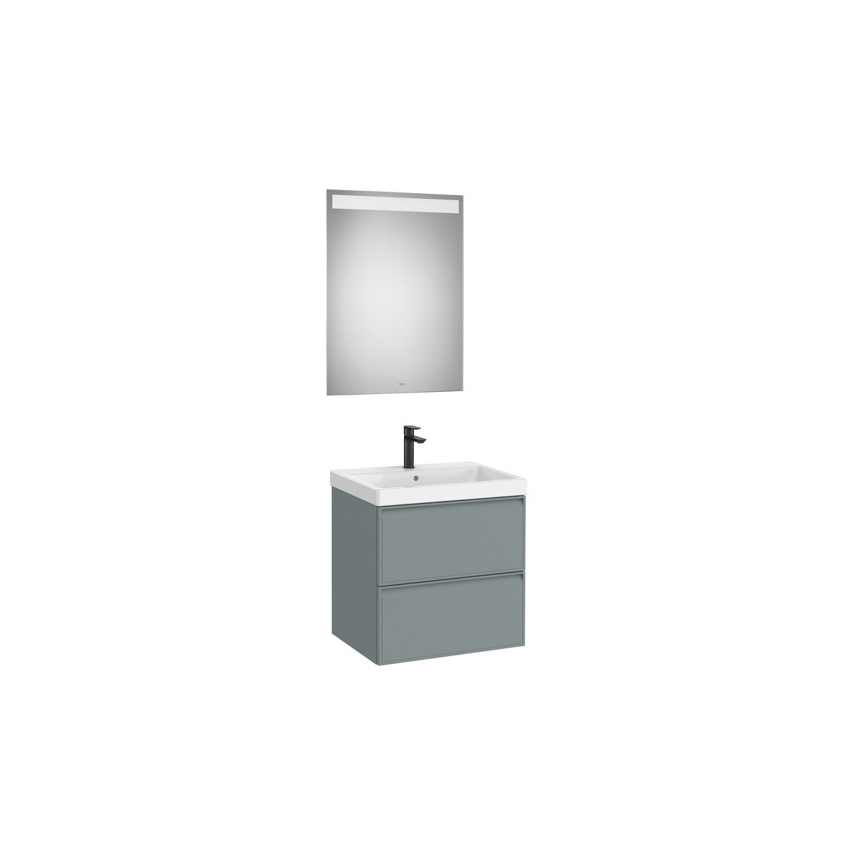 Linea pack (meuble+lavabo+miroir eidos) 2 tiroirs 60 cm bleu polaire - ROCA A852494596 