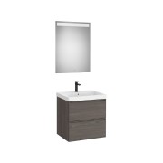 Linea pack (meuble+lavabo+miroir eidos) 2 tiroirs 60 cm noyer foncé - ROCA A852494597 