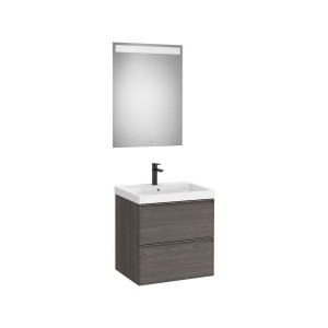 Linea pack (meuble+lavabo+miroir eidos) 2 tiroirs 60 cm noyer foncé - ROCA A852494597 
