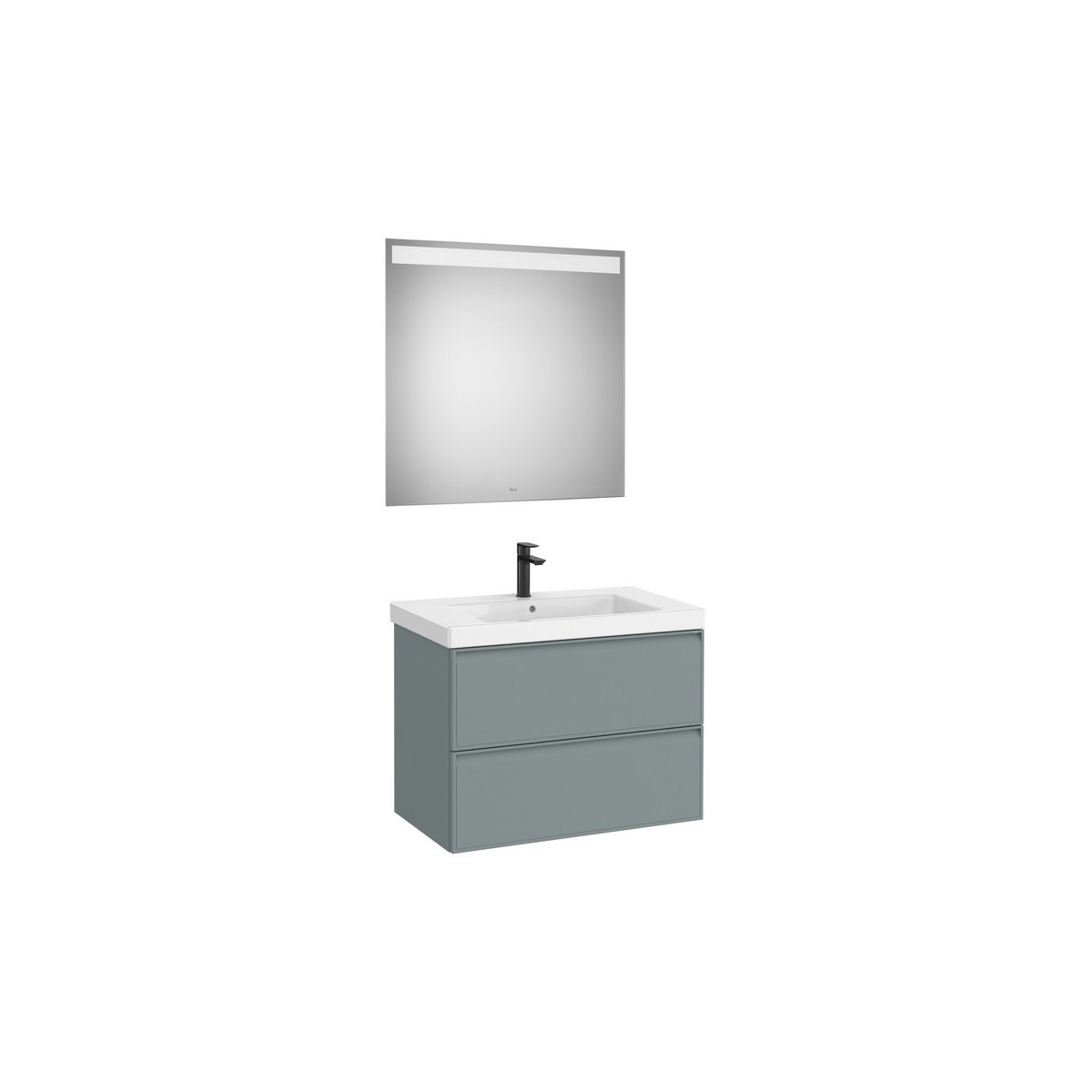 Linea pack (meuble+lavabo+miroir eidos) 2 tiroirs 80 cm bleu polaire - ROCA A852495596 