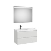 Linea pack (meuble+lavabo asymétrique gauche+miroir eidos) 2 tiroirs 1000 mm - ROCA A852496514 