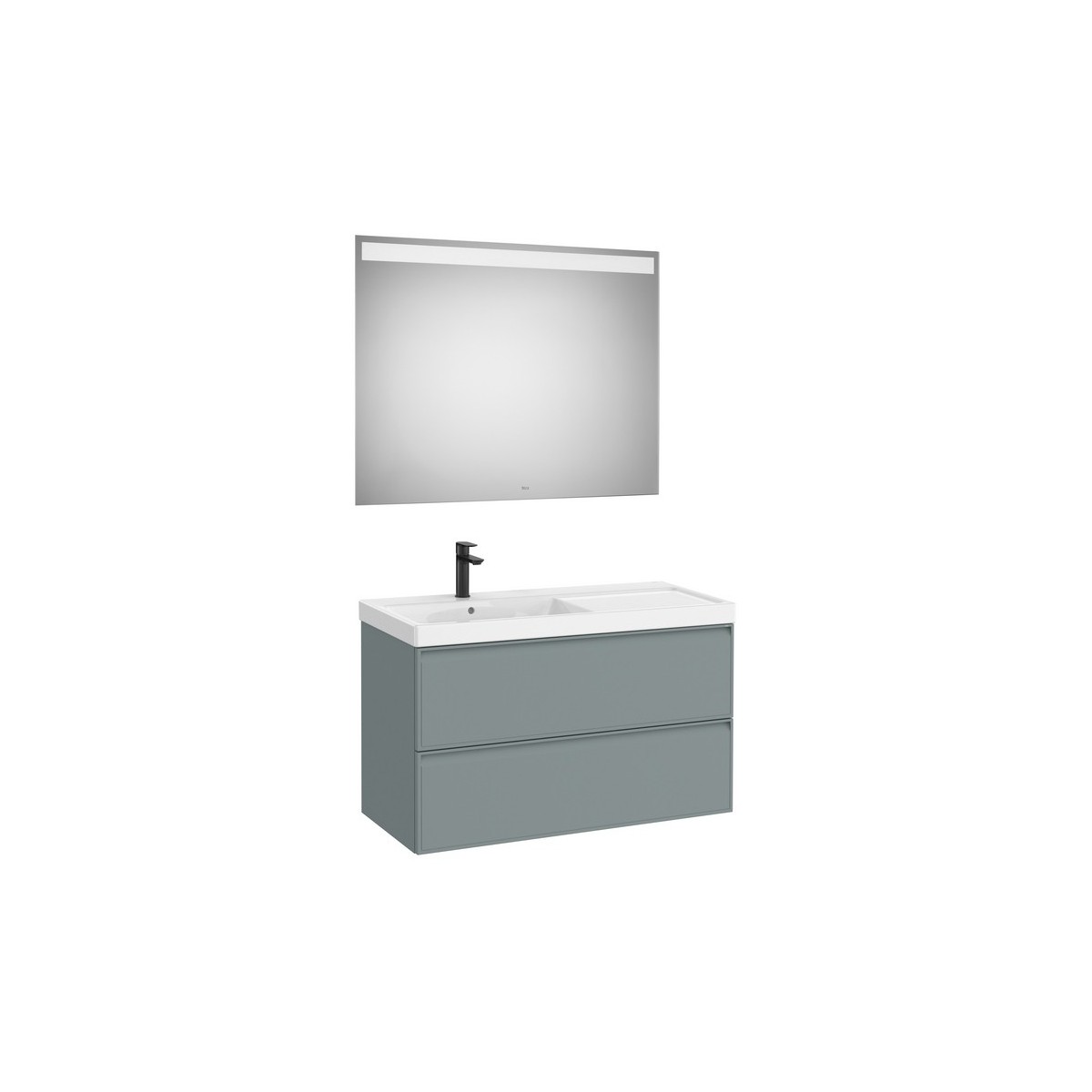 Linea pack (meuble+lavabo asymétrique gauche+miroir eidos) 2 tiroirs 1000 mm b - ROCA A852496596 