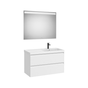 Linea pack (meuble+lav asymétrique droite+miroir eidos) 2 tiroirs 1000mm blc mat - ROCA A852498509 
