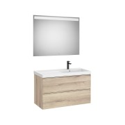 Linea pack (meuble+lav asymétrique droite+miroir eidos) 2 tiroirs 1000 mm bois - ROCA A852498524 