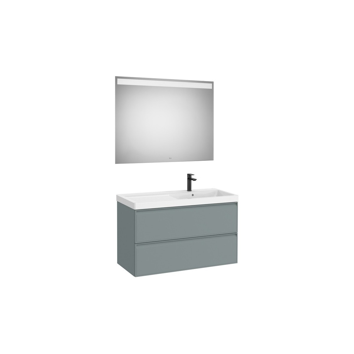 Linea pack (meuble+lav asymétrique droite+miroir eidos) 2 tiroirs 1000 mm bleu - ROCA A852498596 
