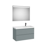 Linea pack (meuble+lav asymétrique droite+miroir eidos) 2 tiroirs 1000 mm bleu - ROCA A852498596 