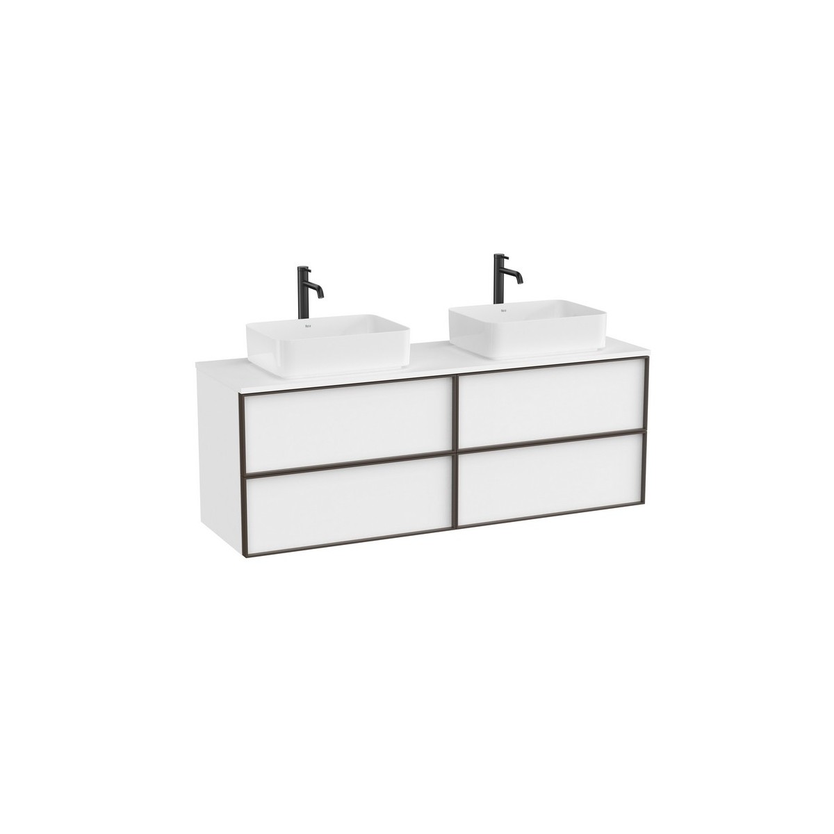 Inspira meuble 4 tiroirs pour vasques à poser 1600 mm blanc mat - ROCA A852523509 