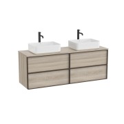 Inspira meuble 4 tiroirs pour vasques à poser 1600 mm pin blanc texturé - ROCA A852523546 